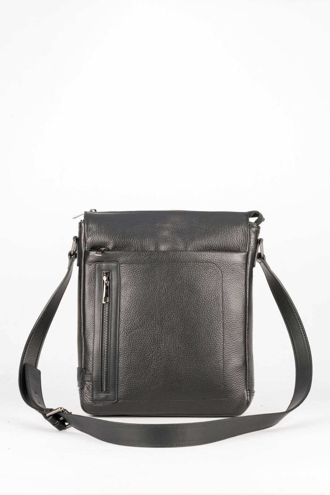 Mens Shoulder Bag In Genuine Leather With Shoulder Strap